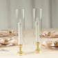 Clear glass candle shades, 12" tall, perfect for elegant decor.
