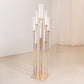 Gold 10 Arm Cluster Taper Candle Holder with Clear Glass Shades