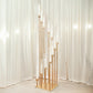 Gold taper candle holder with clear glass shades, large 12-arm design.