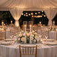 2 Pack Clear Glass Hurricane Candelabra Shades 20" Tall x 4" Dia - Open End Cylinder Candle Covers