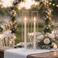 2 Pack Clear Glass Hurricane Candelabra Shades 20" Tall x 4" Dia - Open End Cylinder Candle Covers