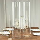 2 Pack Clear Candelabra Candle Holder Glass Shades With Open Ends, Pillar Hurricane Candle Shades - 24"