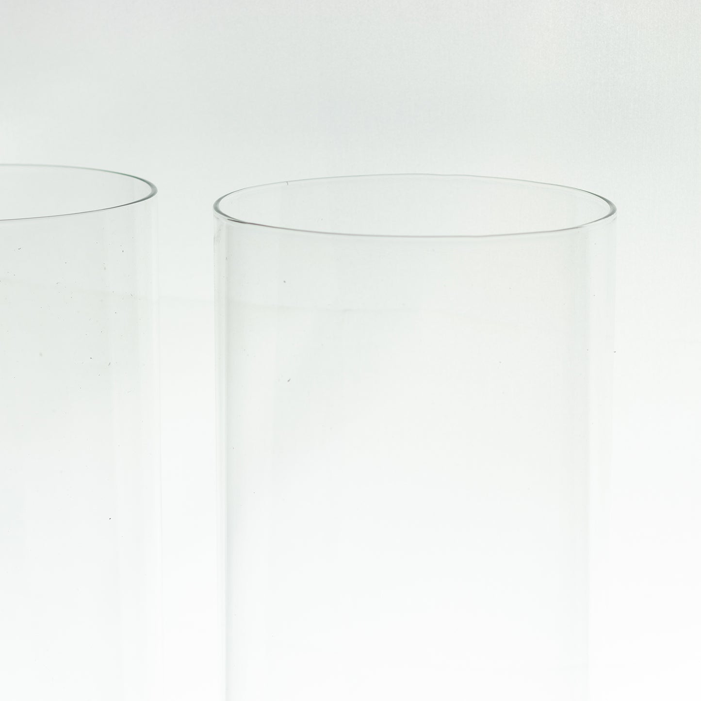 2 Pack Clear Candelabra Candle Holder Glass Shades With Open Ends, Pillar Hurricane Candle Shades - 24"