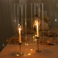 2 Pack Clear Candelabra Candle Holder Glass Shades With Open Ends, Pillar Hurricane Candle Shades - 24"