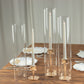 Set of 3 Clear Glass Sleeves for Candles, 3.5" Wide Hurricane Pillar Candle Shades Holder - 15",17",19"
