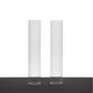 2 Pack Clear Ribbed Candle Holder Glass Shades With Open Ends, Pillar Hurricane Candelabra Candle Shades - 10"