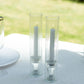 2 Pack Clear Ribbed Candle Holder Glass Shades With Open Ends, Pillar Hurricane Candelabra Candle Shades - 10"