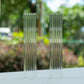 2 Pack Clear Ribbed Candle Holder Glass Shades With Open Ends, Pillar Hurricane Candelabra Candle Shades - 10"