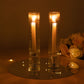 2 Pack Clear Ribbed Candle Holder Glass Shades With Open Ends, Pillar Hurricane Candelabra Candle Shades - 10"
