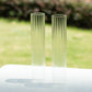 2 Pack Clear Ribbed Candle Holder Glass Shades With Open Ends, Pillar Hurricane Candelabra Candle Shades - 10"