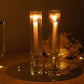 2 Pack Clear Ribbed Candle Holder Glass Shades With Open Ends, Pillar Hurricane Candelabra Candle Shades - 10"