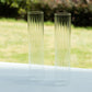 2 Pack Clear Ribbed Candle Holder Glass Shades With Open Ends, Pillar Hurricane Candelabra Candle Shades - 14"