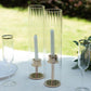 2 Pack Clear Ribbed Candle Holder Glass Shades With Open Ends, Pillar Hurricane Candelabra Candle Shades - 14"