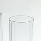 2 Pack Clear Ribbed Candle Holder Glass Shades With Open Ends, Pillar Hurricane Candelabra Candle Shades - 14"