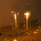 2 Pack Clear Ribbed Candle Holder Glass Shades With Open Ends, Pillar Hurricane Candelabra Candle Shades - 14"
