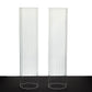 2 Pack Clear Ribbed Candle Holder Glass Shades With Open Ends, Pillar Hurricane Candelabra Candle Shades - 20"