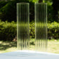 2 Pack Clear Ribbed Candle Holder Glass Shades With Open Ends, Pillar Hurricane Candelabra Candle Shades - 20"