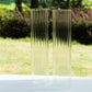 2 Pack Clear Ribbed Candle Holder Glass Shades With Open Ends, Pillar Hurricane Candelabra Candle Shades - 20"
