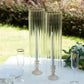 2 Pack Clear Ribbed Candle Holder Glass Shades With Open Ends, Pillar Hurricane Candelabra Candle Shades - 20"