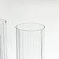 2 Pack Clear Ribbed Candle Holder Glass Shades With Open Ends, Pillar Hurricane Candelabra Candle Shades - 20"