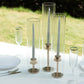 Set of 3 Clear Ribbed Candle Holder Glass Shades With Open Ends, Pillar Hurricane Candelabra Candle Shades - 15",17",19"