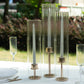 Set of 3 Clear Ribbed Candle Holder Glass Shades With Open Ends, Pillar Hurricane Candelabra Candle Shades - 15",17",19"