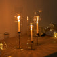 Set of 3 Clear Ribbed Candle Holder Glass Shades With Open Ends, Pillar Hurricane Candelabra Candle Shades - 15",17",19"
