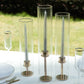 Set of 3 Clear Ribbed Candle Holder Glass Shades With Open Ends, Pillar Hurricane Candelabra Candle Shades - 15",17",19"