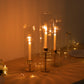 Set of 3 Clear Ribbed Candle Holder Glass Shades With Open Ends, Pillar Hurricane Candelabra Candle Shades - 15",17",19"