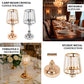 Silver crystal candle holders in classic lamp shade style for elegant table centerpieces.