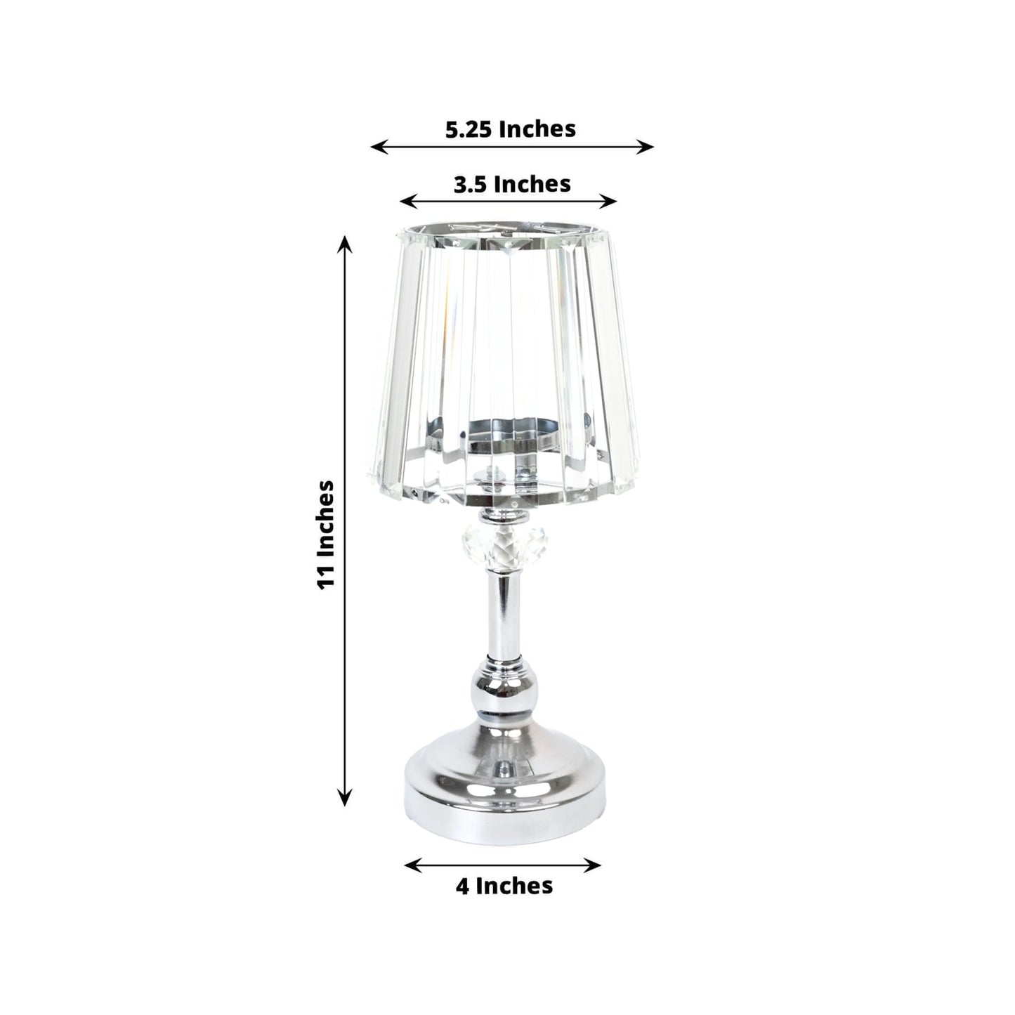 Silver crystal pendant candle holder with classic empire lamp shade design.