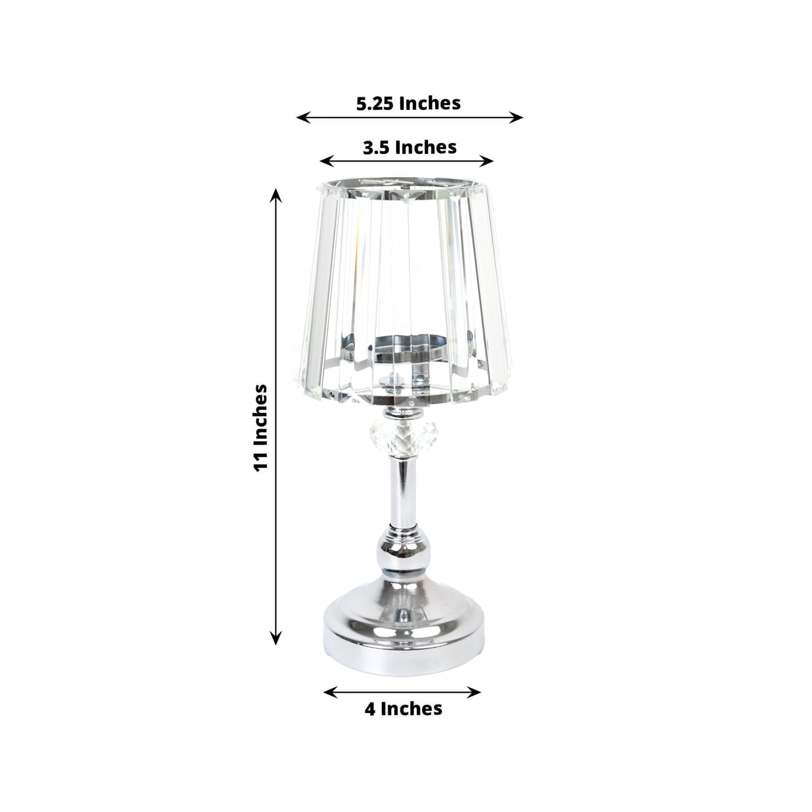 Silver crystal pendant candle holder with classic empire lamp shade design.