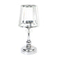 Silver crystal pendant candle holder in classic empire lamp shade style.