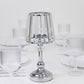 Silver crystal pendant candle holder for elegant table centerpieces.