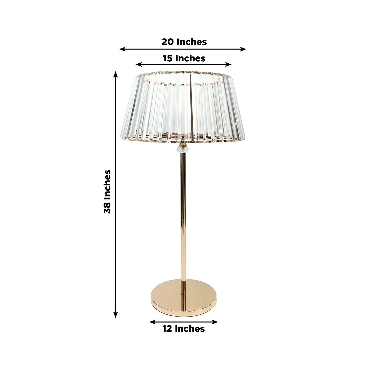 Gold crystal pendant candle holder with classic empire lamp shade design.