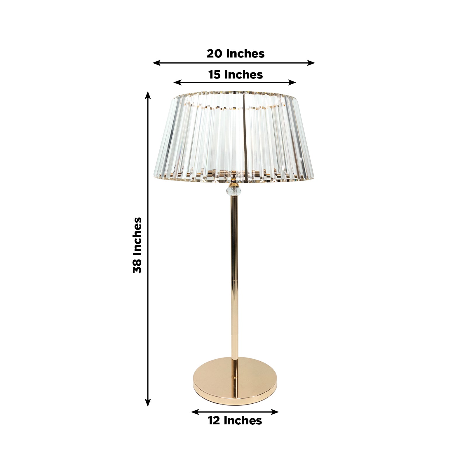 Gold crystal pendant candle holder with classic empire lamp shade design.