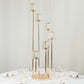 Crystal Pendant 6-Arm Cluster Candelabra Candle Holder, 4ft Gold Metal Candle Stand with Round Base