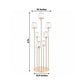 Gold Metal Cluster Candelabra Floor Stand, 7-Arm with Crystal Pendant Glass Shades - 4ft Tall Round 