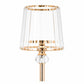 Gold Metal Cluster Candelabra Floor Stand, 7-Arm with Crystal Pendant Glass Shades - 4ft Tall Round 