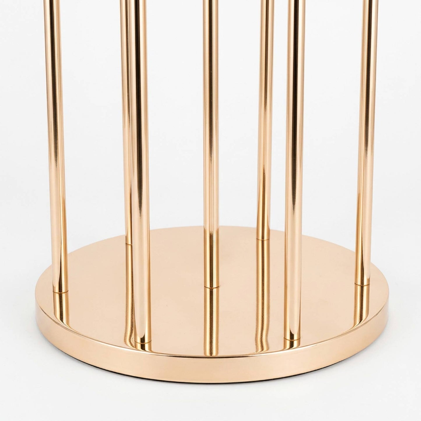 Gold Metal Cluster Candelabra Floor Stand, 7-Arm with Crystal Pendant Glass Shades - 4ft Tall Round 