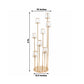 Gold Metal Cluster Candelabra Floor Stand, 8-Arm with Crystal Pendant Glass Shades - 4.3ft Tall Roun