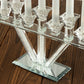 Clear crystal candelabra with 7 branches on a mirrored base.