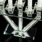 Crystal glass candelabra with mirror base and crystal filler, 7 branches.