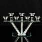 Clear crystal candelabra with 7 branches on a mirrored base.