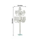 11-Arm Crystal Glass Candelabra – 50" Floor Candle Holder for Taper & Tealight Candles with Empire & Cylinder Lampshades, Perfect for Weddings & Home Decor