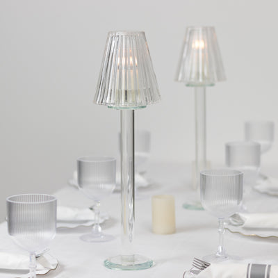 Clear Crystal Glass Candle Holders