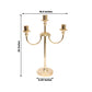 22" Tall Gold 3-Arm Metal Candelabra – Modern Taper Candle Holder Centerpiece Stand