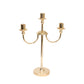 22" Tall Gold 3-Arm Metal Candelabra – Modern Taper Candle Holder Centerpiece Stand