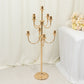 9-Arm Gold Metal Candelabra Candle Holder, Floor Standing Taper Candlestick Stand for Wedding, Home and Holiday Centerpieces - 46" Tall