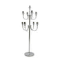 9-Arm Silver Metal Candelabra Candle Holder, Floor Standing Taper Candlestick Stand for Wedding, Home and Holiday Centerpieces - 46" Tall